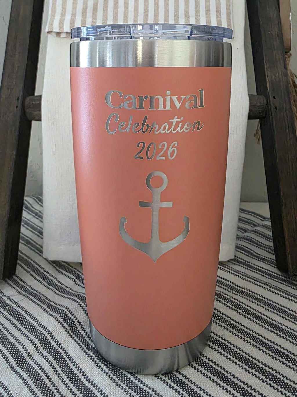 Laser Engraved 20oz Tumbler, Personalized for Gifts, Cruises, Events or Any Occasion