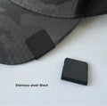 Black Stainless Steel Hat Brim Clips, Laser Engravable (10 Pack)